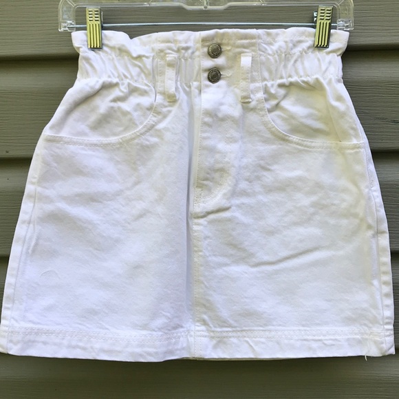 Forever 21 Dresses & Skirts - White Denim Paperbag Mini Skirt